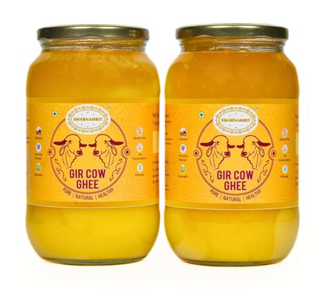 SWARNAMRIT A2 Desi Gir Cow Ghee Vedic Bilona Method Glass Jar Packaging ...