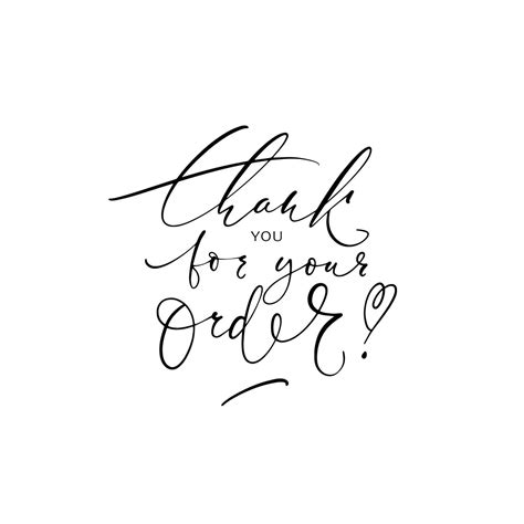 Thank you for your order square card. Elegant ink script vector modern ...