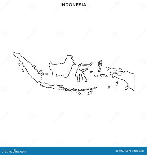 Outline Map of Indonesia Vector Design Template. Editable Stroke Stock Vector - Illustration of ...