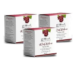 Globus Naturals Anti-Ageing Red Wine 6 Step Facial Kit, For Reducing ...