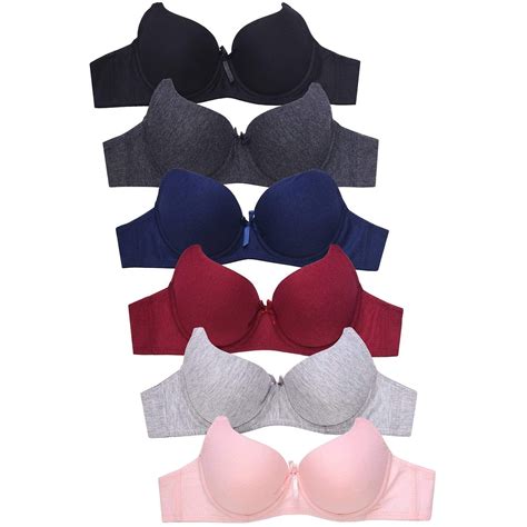 DailyWear Womens Plain Lace Bras Pack of 6 - Various Styles 4207P, 34A ...