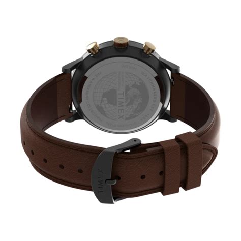 Timex Waterbury Classic Chronograph Leather Strap Watch