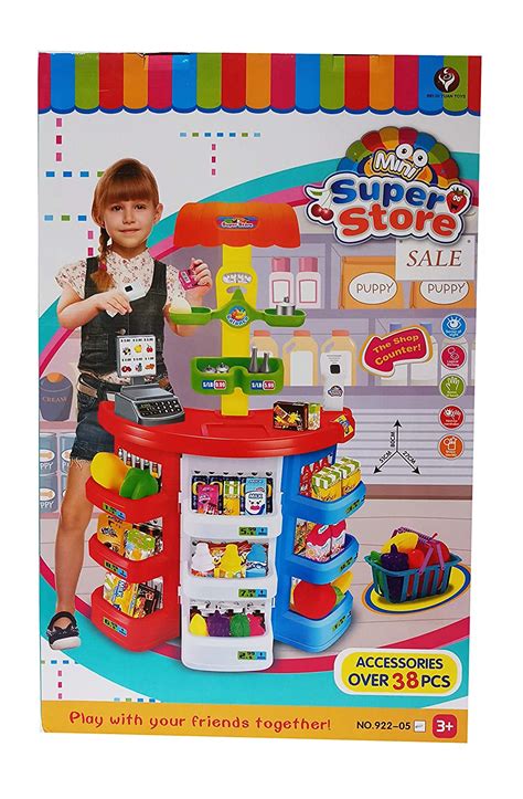 Buy Toy Mall Mini Super Store with Shopping Counter, 38 PCS of ...