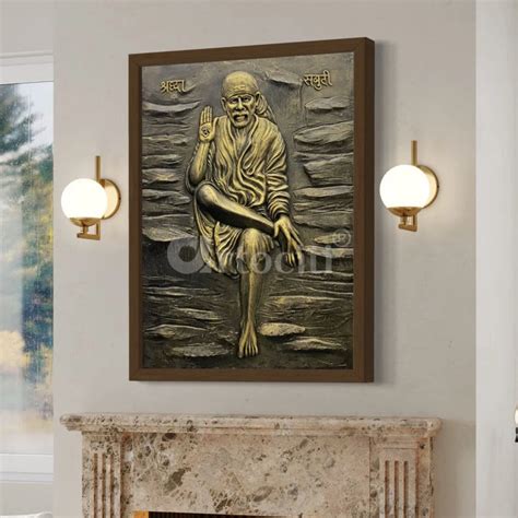 Buy Sai Baba 3D Relief Mural Wall Art Online - Artociti