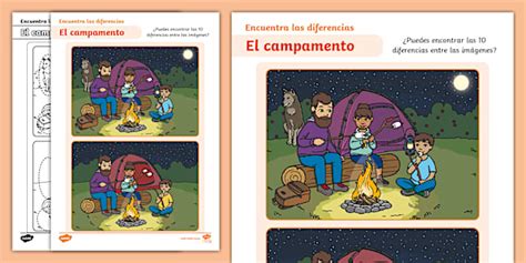 Ficha de actividad: El campamento - Encuentra las diferencias
