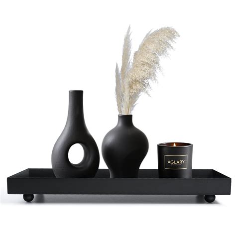 Rectangle Black Matte Metal Tray Suit For Candle Holder Vanity ...