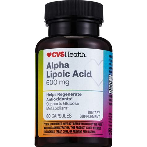CVS Health Alpha Lipoic Acid 600mg, 60 CT Ingredients - CVS Pharmacy