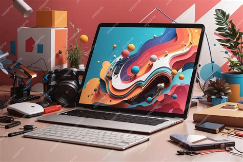 Premium Photo | Create abstract and artistic electronic device mockups ...