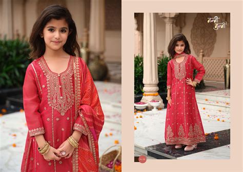Nanni Munni Royal Kids Chinon Digital Print With Embroidered Top Bottom ...