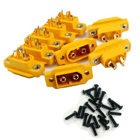 Buy SoloGood Amass 10 Pcs XT60E-M Mountable XT60 Male Plug Connector ...