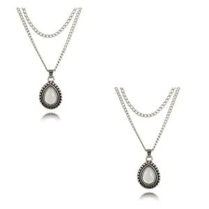 SJD Necklace Charm Turkish Style Alloy Drops-Shaped Multi Layer ...