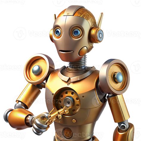 dramatic rustic A futuristic robot, with intricate clockwork mechanisms ...