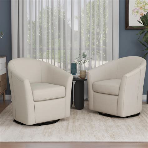 Amazon.com: UIXE 360° Swivel Barrel Accent Chairs Set of 2, Modern ...