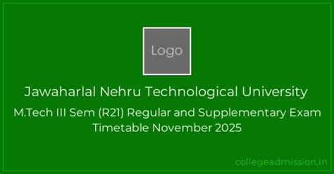 Jawaharlal Nehru Technological University: M.Tech III Sem (R21) Regular ...