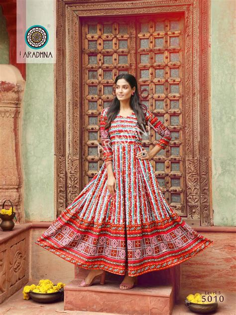 Aradhna Level Vol 5 Heavy Cotton Long Anarkali Kurti Catalog