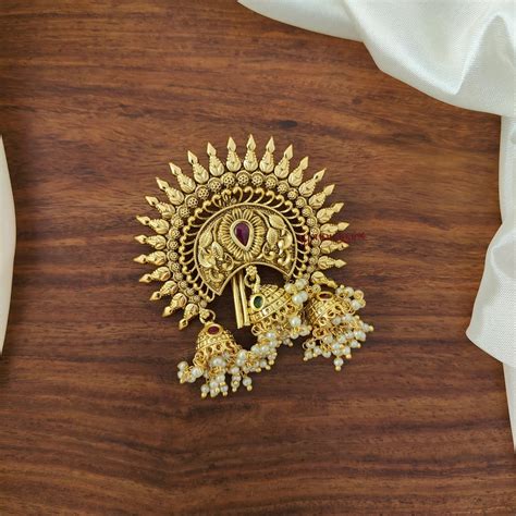 Gold Look Alike Floral Jadai Billai - Multi – AJ Punnagai