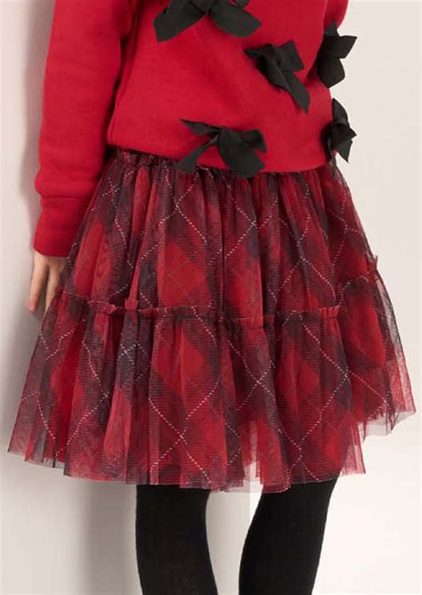 Angel & Rocket Girls Checked Red Skirt