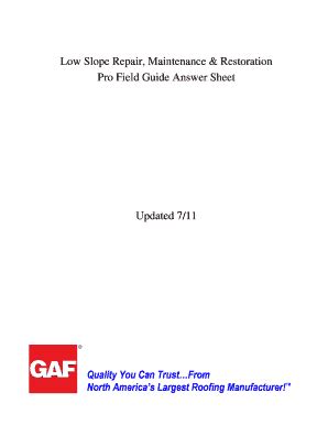 Low Slope Repair Answer Sheet - Blank Fillable Template | Fill Out ...