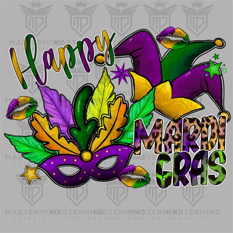 Happy Mardi Gras Mask DTF Transfer – Mastermind Printing LLC