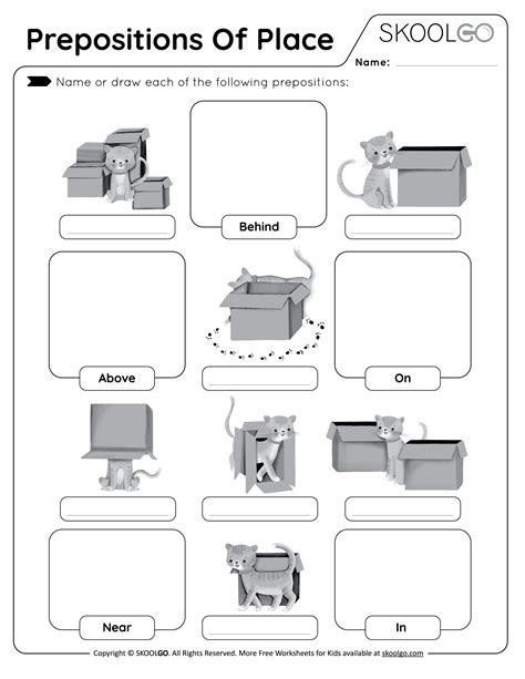 Prepositions Printable Activity