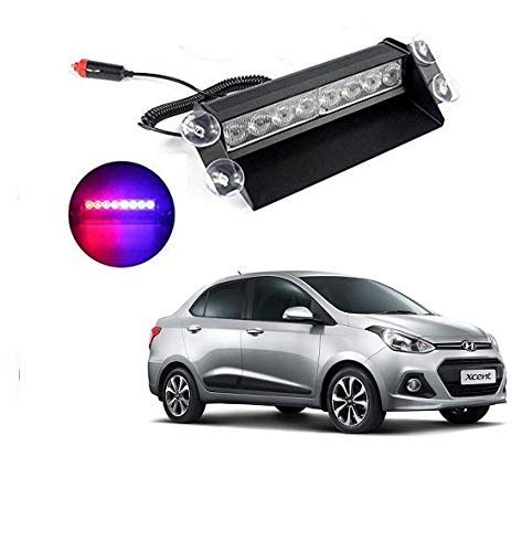 Trigcars Car 8 LED Light Red/Blue Police Flasher Light for Hyundai ...