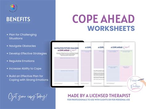 Cope Ahead Worksheet: DBT, CBT Skills for Emotional Regulation (PDF ...