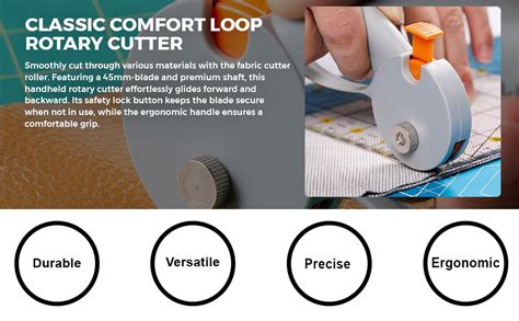 HASTHIP® Fabric Cutter Roller, 45mm Rotary Cutter for Fabric with ...
