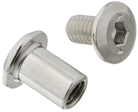 Buy Sellify 6mmx10mm Metal Hex Socket Countersunk Screw Bolts Barrel ...