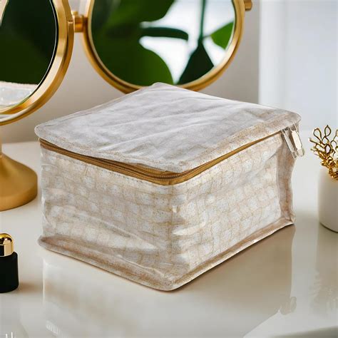 Kuber Industries Check Design Laminated PVC Jewelry Organiser Jewelry ...