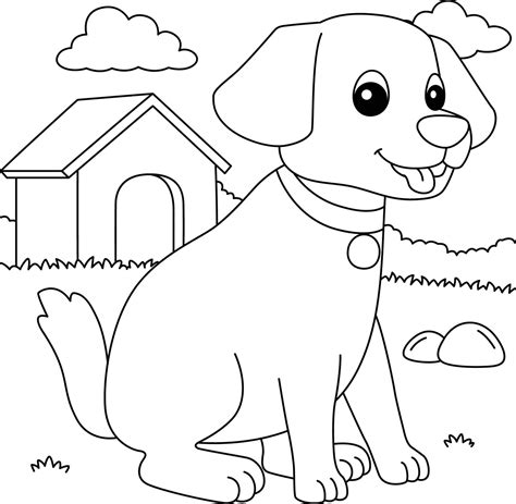 Download Cute Dog House Coloring Page Picture | Wallpapers.com