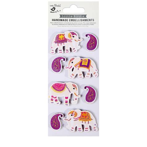 Handmade Glitter Stickers Paisley Elephant 1pc – Itsy Bitsy
