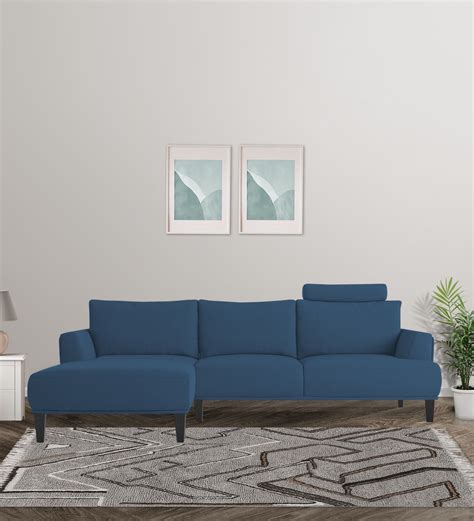 Buy Como RHS (3+Lounger) Fabric Sectional Sofa - Light Blue | Febonic ...