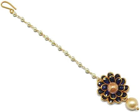 Radhesh Creation and Jewellery Brass Flower Cute Maang Tikka for Women ...