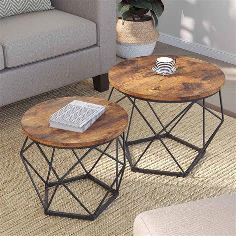 Set Of Two Brown Side Coffee Tables By Momentum