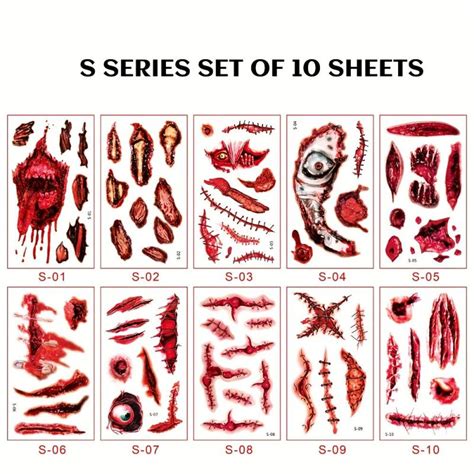 Realistic Wrist Suture Wound Horror Temporary Tattoo Sticker – CRAZE