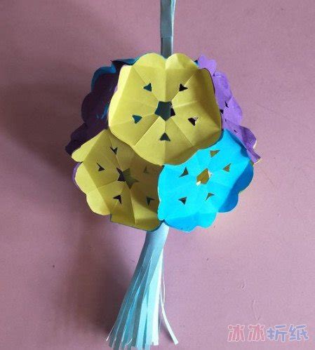 花灯笼怎么做简单又漂亮 彩纸灯笼手工制作图解 - 冰冰手工网