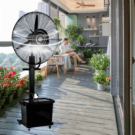 Amazon.com: 26”/30”Tilting Pedestal Misting Fan Outdoor Cooling Spray ...