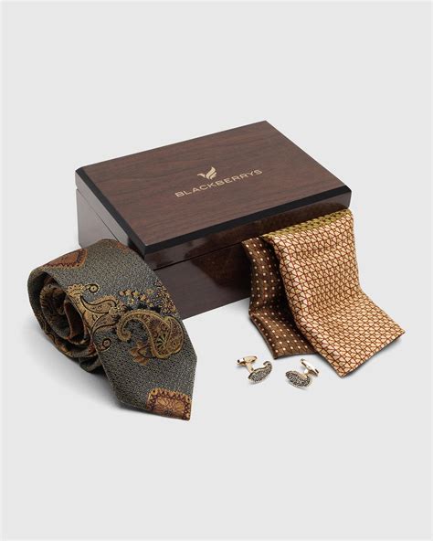 Boxed Combo Yellow Tie, Pocket Square & Cufflinks - Tarmaric