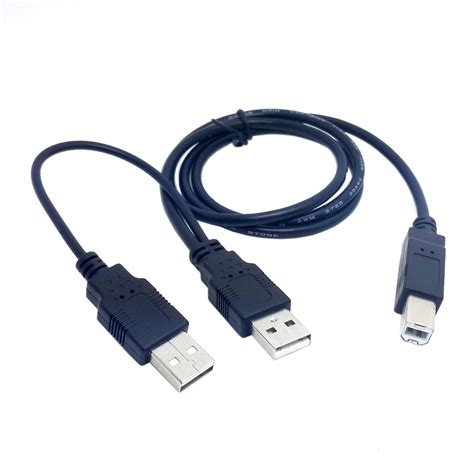 cablecc Dual USB 2.0 Male to Standard B Male Y Cable 80cm for Printer ...