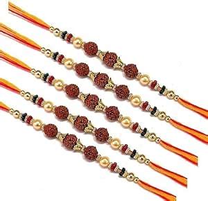 Buy JAGMOOLYA PRODUCTS(3 Rudraksha Designer Rakhi) for Sweet & Lovely ...