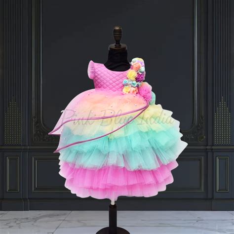 Rainbow Unicorn Birthday Dress Up Costume - Girls Party Dress
