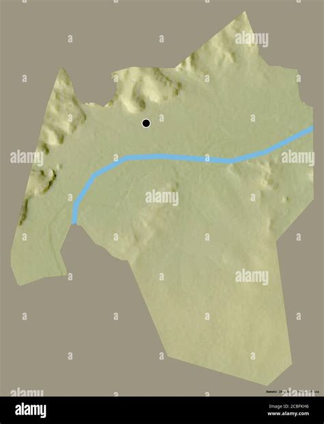 Shape of Bamako, district of Mali, with its capital isolated on a solid ...