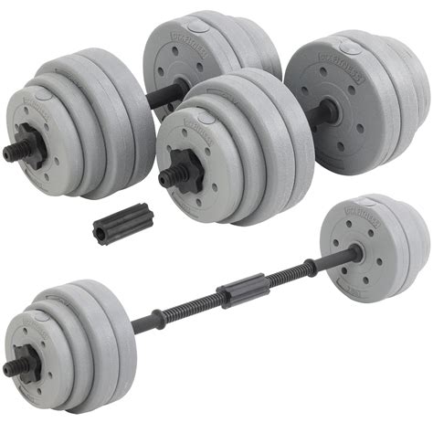 DTX Fitness 30Kg Adjustable Weight Lifting Dumbbell Barbell Bar and ...