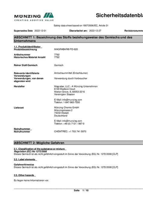 MAGRABAR® PD-920 | Münzing Chemie