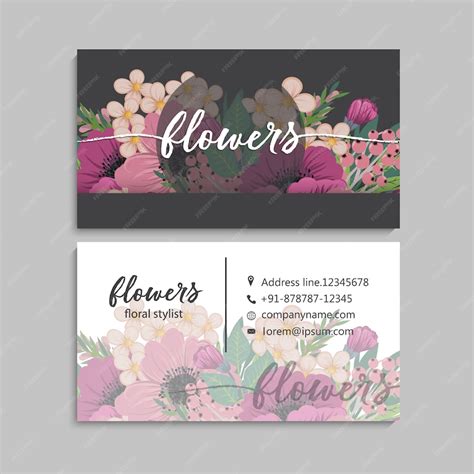 Floral Business Card Template 的图像结果