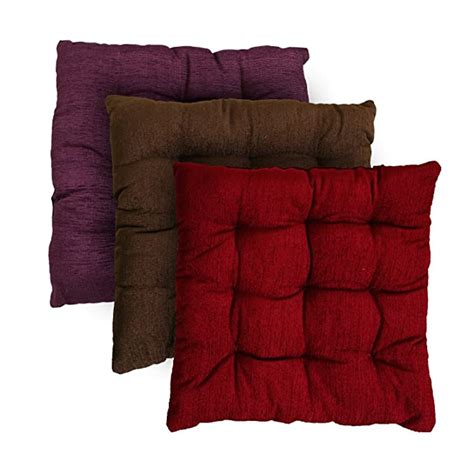 midha groups 3 Piece Corduroy Chair Pad Set - 14"x14" : Amazon.in