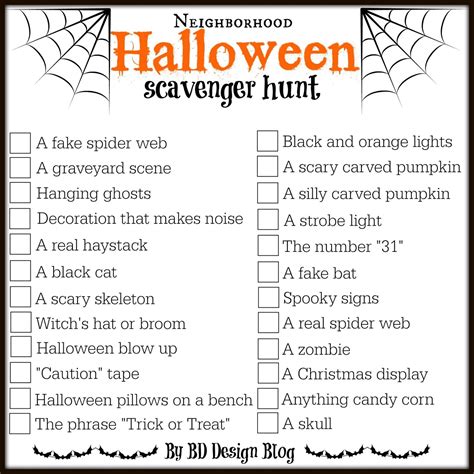 Free Printable Halloween Scavenger Hunt - Printable Word Searches