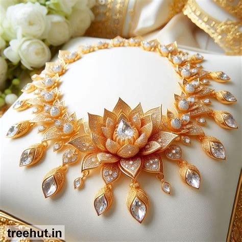 Lotus Gold Necklace Design Ideas, Gold Jewelry Design Ideas