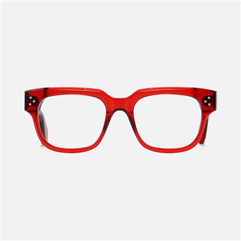 Marken Red Bio-Acetate Eyewear– Bold Angular Design