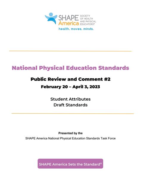 National Physical Education Standards: Public Review and Comment #2 by ...